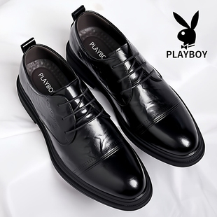 英伦增高商务正装 花花公子男鞋 秋冬男士 2025新款 真皮休闲透气 皮鞋
