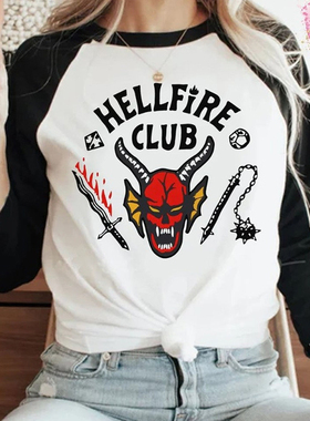 Stranger Things 4 Hellfire Club Women T shirt圣诞节服装男女