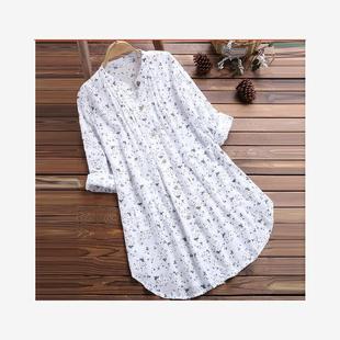 white long blouse women summer clothes shirts dress cotton女