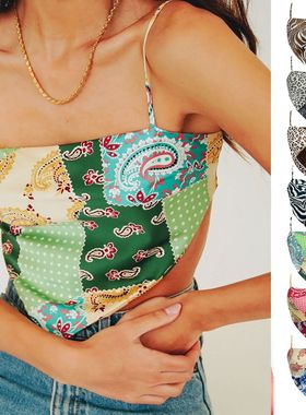 Women Printed Camisole Sexy Leopard-print Cashew Flower Tube