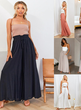 Summer new wide-leg trousers wide-leg long culottes women