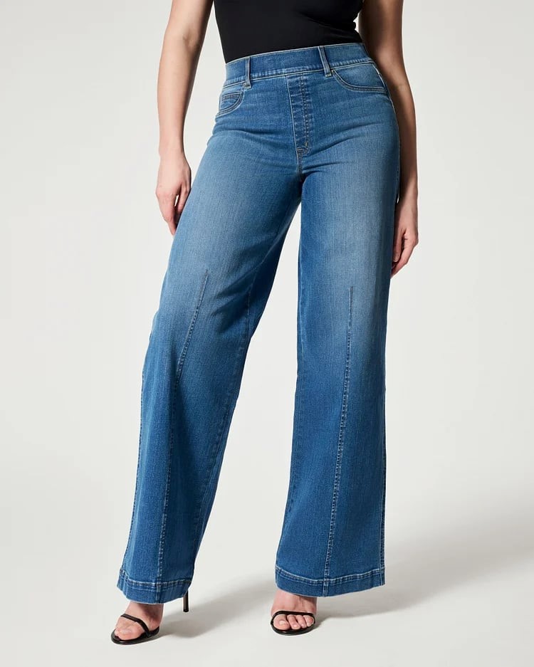 women loose jeans pants 2023夏季新款女士阔腿中腰直通牛仔裤