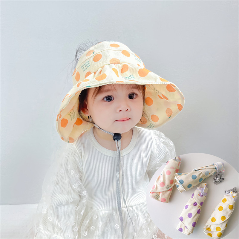 儿童防晒帽夏季大帽檐空顶帽女宝宝防紫外线太阳帽幼儿凉帽沙滩帽