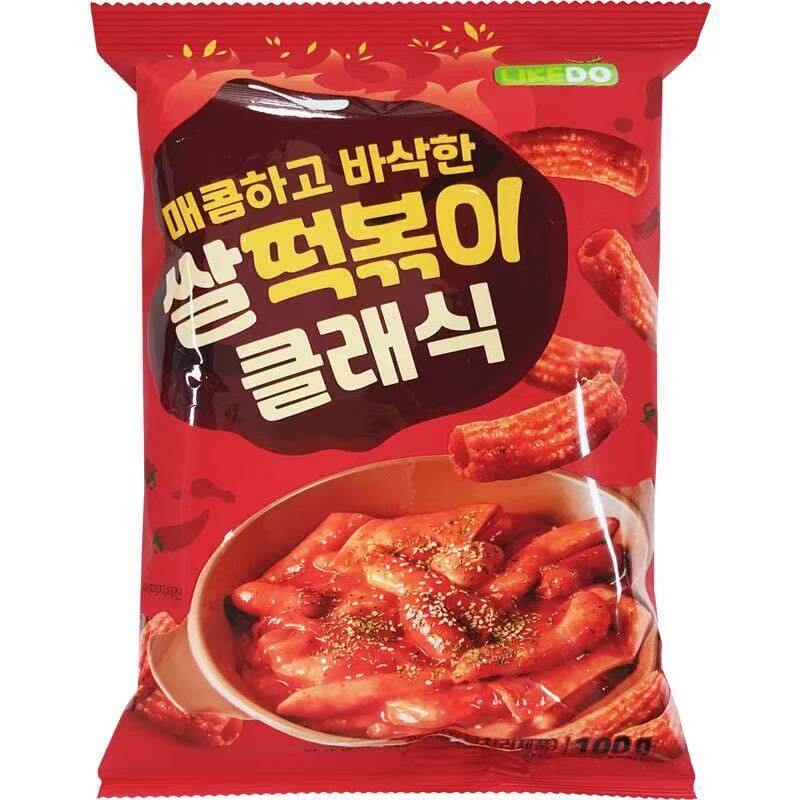 韩式炒年糕膨化零食韩国进口涞可辣味年糕条休闲食品香辣芝士零食