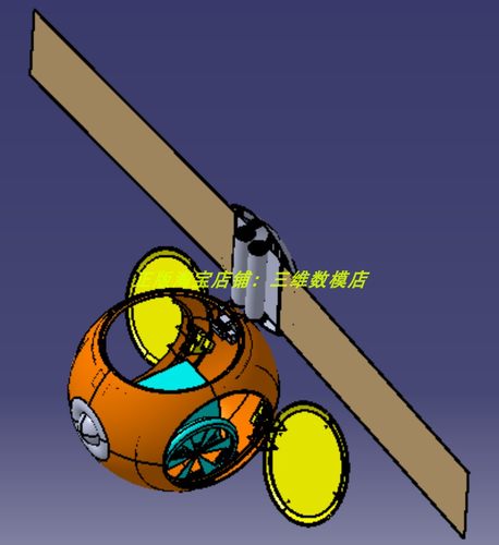 NASA圆球型 探月球火星太阳能板电动小汽车 3D三维几何数模型舱门
