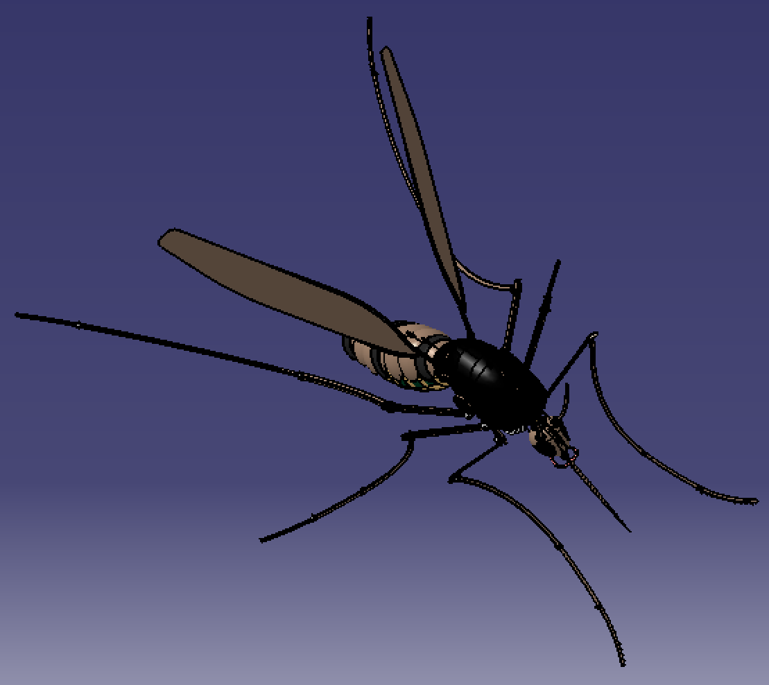 25厘米朋克风格蚊子昆虫3d三维几何数模型stp节肢动物 非实物