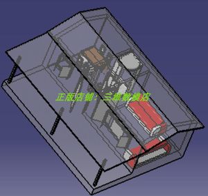 农舍小房子餐厅客厅卫生间马桶淋浴室3D三维几何数模型Solidworks