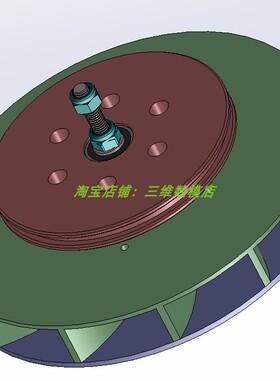 10cm涡轮皮带轮槽3D三维几何数模型Solidworks含参stp法兰盘螺栓