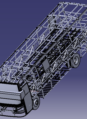11米长途大客车身骨架公共汽车底盘巴士公交车3D三维几何数模型