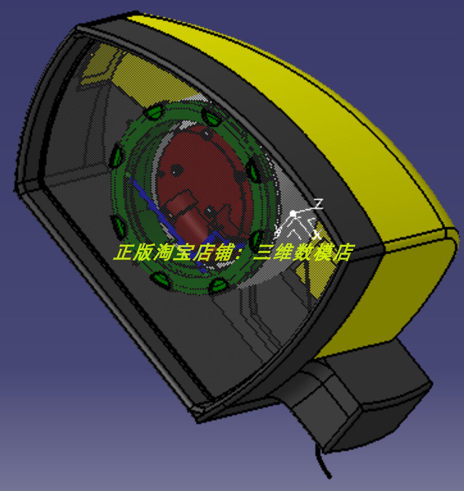 汽车轿车电动可调节 外后视镜总成结构 3d三维模型 几何数模建模