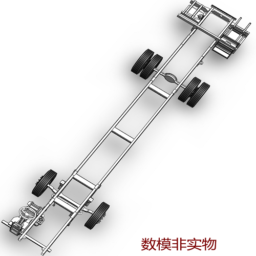11米大货车卡车汽车3d三维几何数模型底盘车架solidworks钢板弹簧