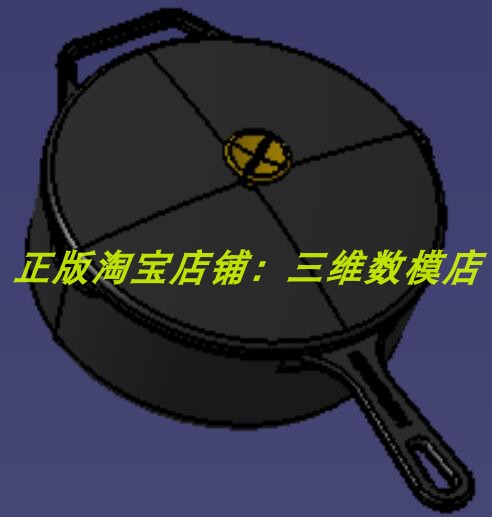 铁锅 燃气水煮锅炖锅 把手汤锅厨具 3D打印素材三维几何数模型stp