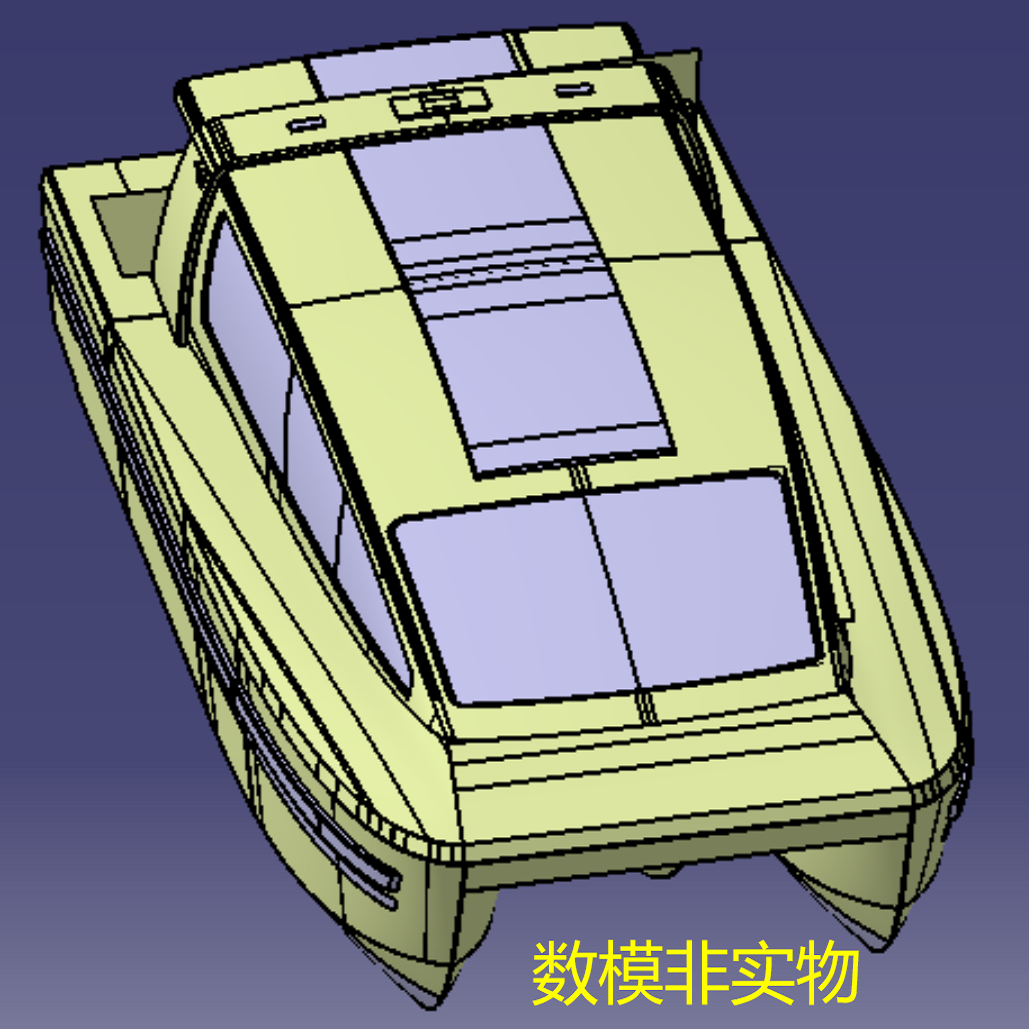 10米双体船舶快艇3D三维几何数模型曲面造型小游艇图纸stp格式