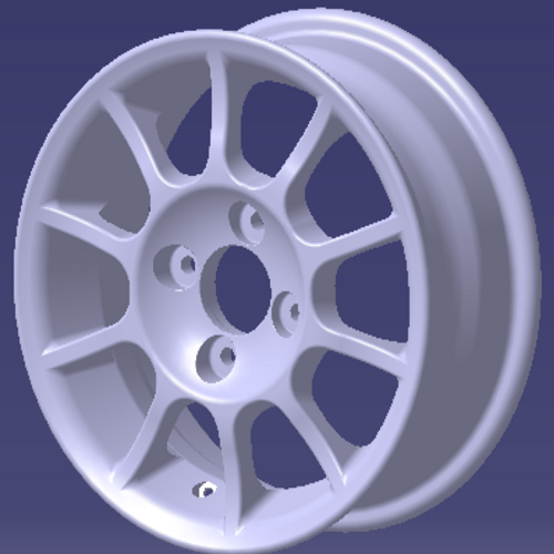 10英寸36cm轿车汽车轮辋轮辐条3D三维几何数模型实体stp轮辋模型