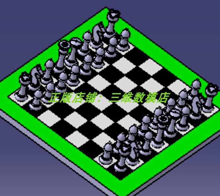 国际象棋 棋板Catia含参带步骤实体 3D打印素材三维几何数模型stp