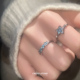 蓝色星星锆石戒指女ins甜酷轻奢小众设计高级感简约开口指环食指