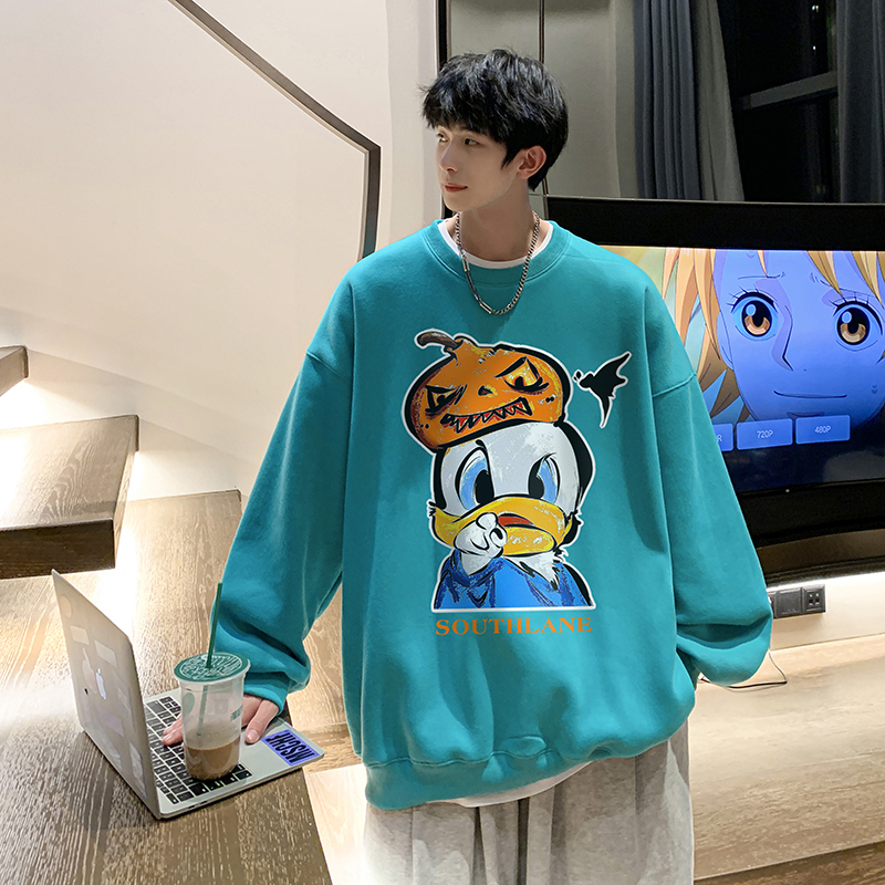 2025秋装港风新款圆领卫衣卡通印花宽松情侣装上衣男女WY2309-P43，男装卫衣，电商B295