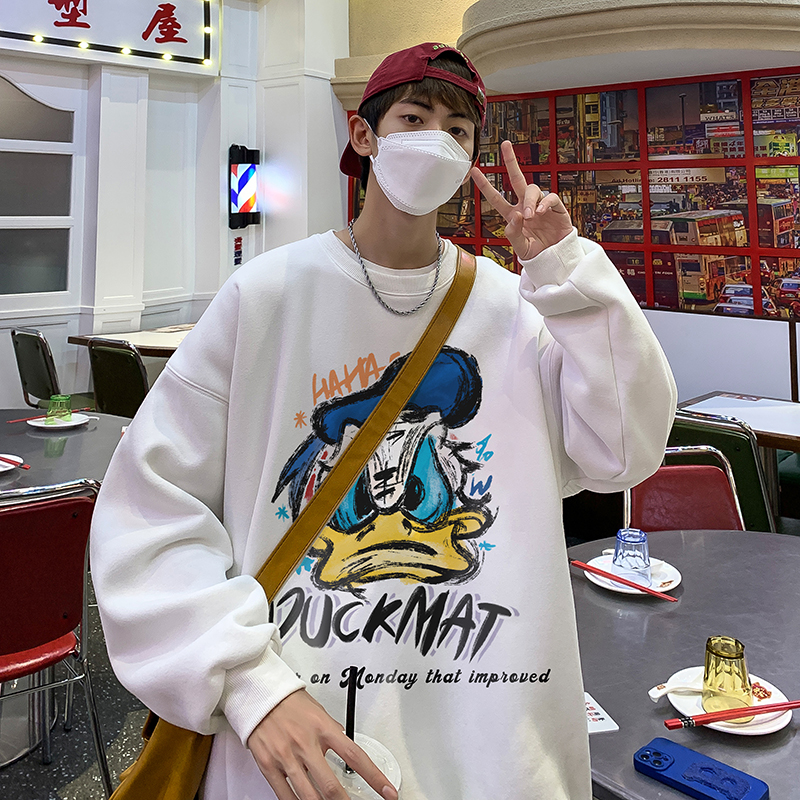 抖音供货！港风潮宽松大码涂鸦印花卫衣男潮流休闲外套WY2338-P43，男装卫衣，电商B295
