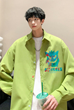 港风长袖衬衫男秋季宽松潮流印花衬衣休闲百搭上衣外套男CS30-P45，男装衬衫，电商B295