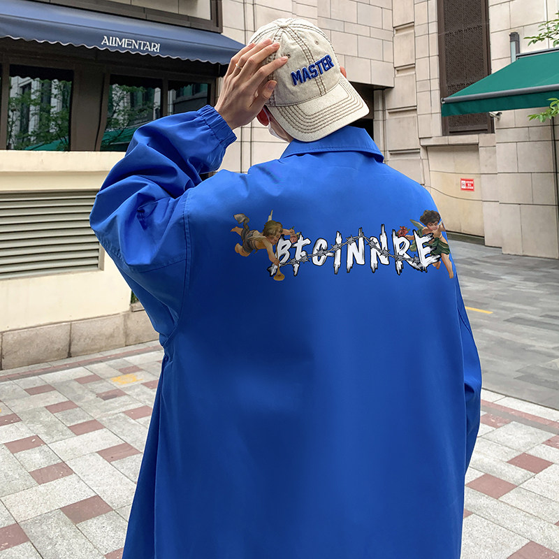 港风外套潮流字母印花夹克男休闲宽松学生百搭潮牌上衣JK4702-P78,男装夹克,电商B295