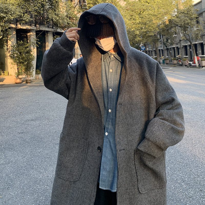 数据款！秋冬外套港风潮流宽松毛呢大衣男韩版呢大衣风衣Y06-P105,男装风衣,电商B295
