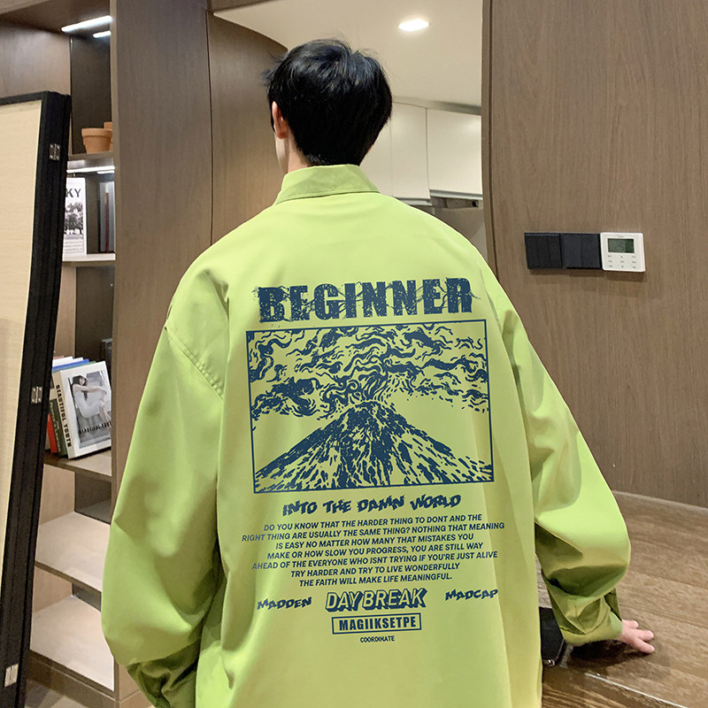 2025秋季学生长袖衬衣港风潮流帅气宽松大码休闲衬衫男潮CS27-P45,男装衬衫,电商B295