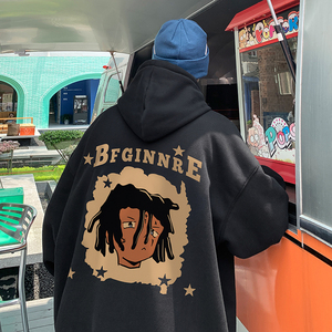 美式复古连帽卫衣男潮牌宽松百搭情侣男秋季情侣装外套LM4803-P48，女装短外套，电商B295