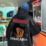 港风连帽卫衣男士秋季新款外套潮牌休闲百搭学生帽衫LM5103-P48，女装短外套，电商B295