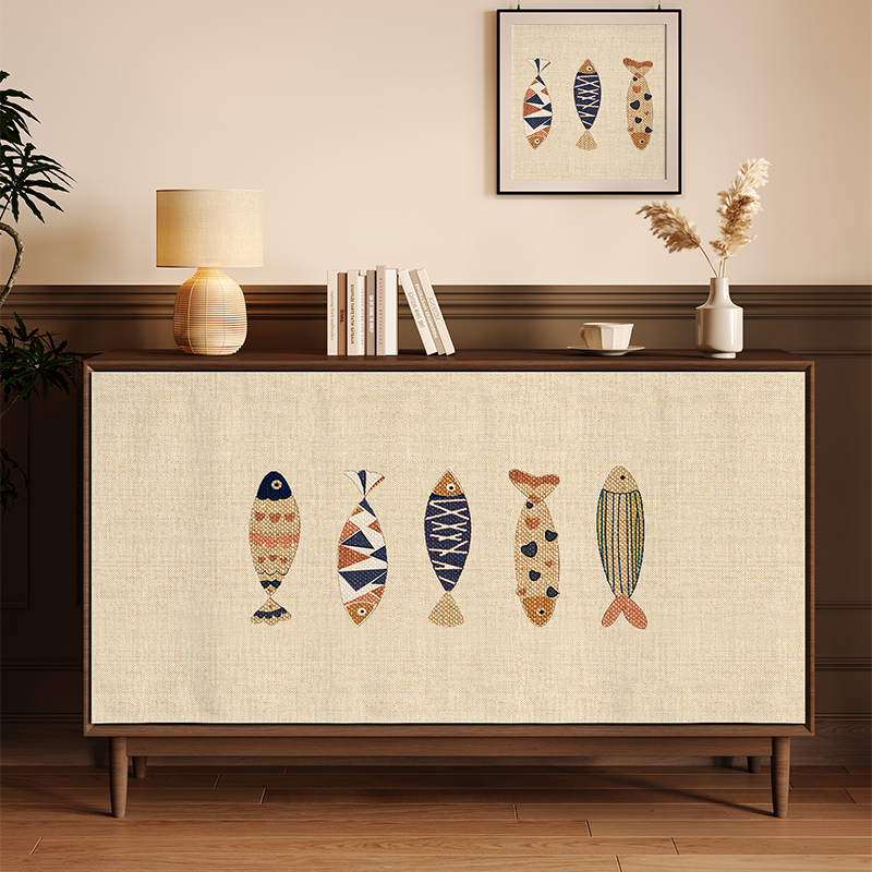 日式高级感柜帘新款杂物柜遮挡帘子遮丑神器鞋柜防尘布帘滑轨挂帘