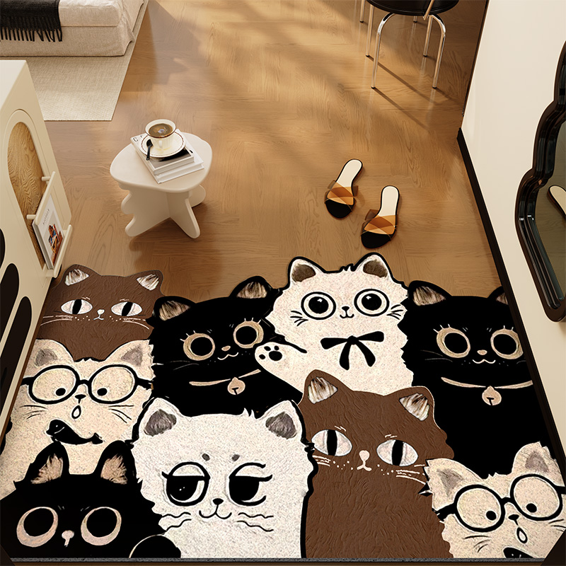 卡通入户门地垫进门门垫2025新款防滑家用脚垫蹭图丝圈地毯可裁剪