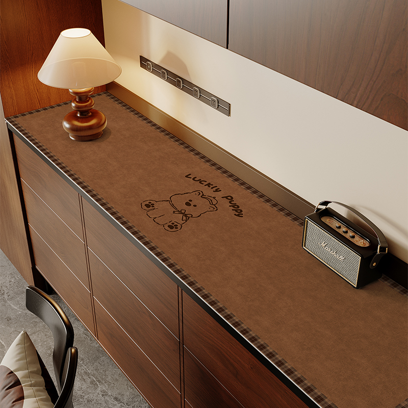 美拉德餐边柜桌垫高级感台面保护垫防水免洗电视柜垫玄关鞋柜桌垫