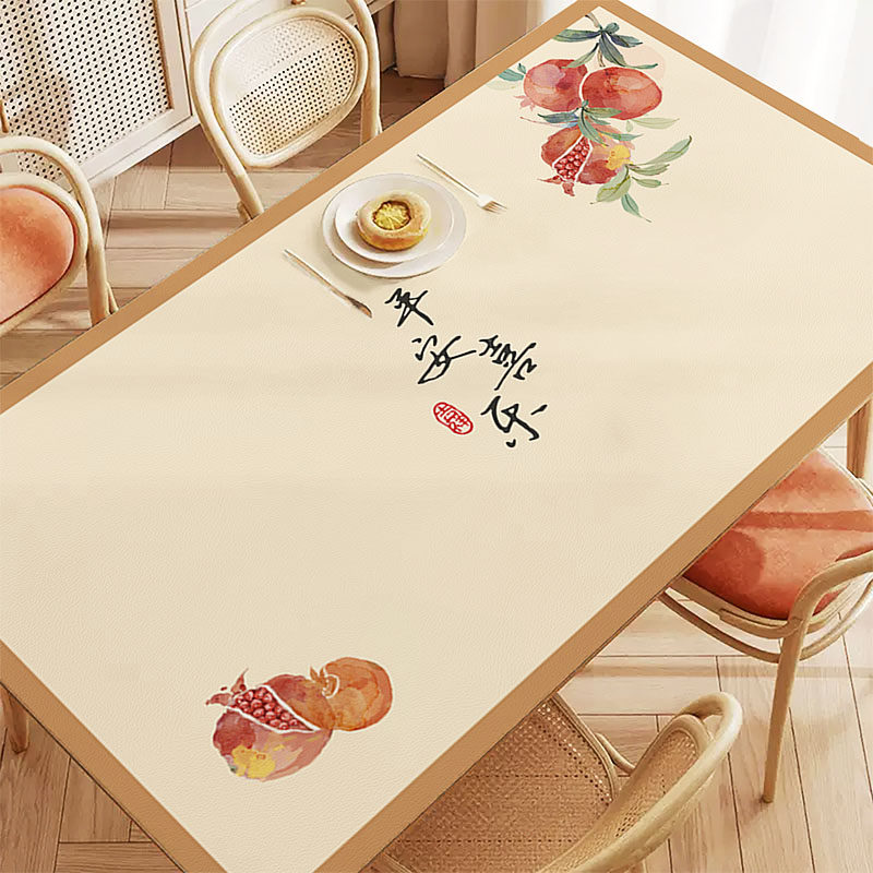 新中式桌垫防水防油防烫餐桌垫免洗皮革桌布茶几桌面保护垫子台布,居家布艺,桌布,淘宝优惠券,粉丝福利购,淘宝优惠卷