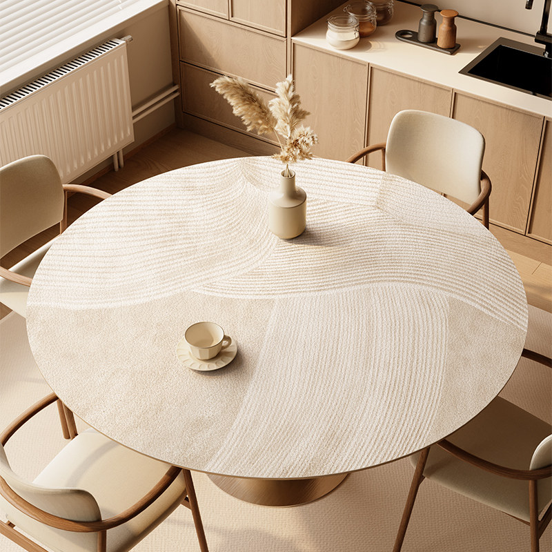 侘寂风圆桌垫免洗防水防油防烫皮革圆桌桌布轻奢高级感圆形桌面垫,居家布艺,桌布,淘宝优惠券,粉丝福利购,淘宝优惠卷