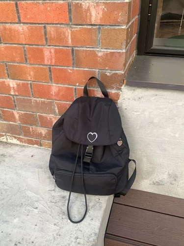 Черный рюкзак, нейлоновый мешочек, ноутбук, черная сумка, Южная Корея