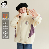 儿童摇粒绒上衣 2026年女大童春款 贝蒂童装 女童洋气毛毛外套春季