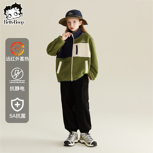 贝蒂童装女童摇粒绒外套春季2026年洋气春款韩版女大童潮牌上衣