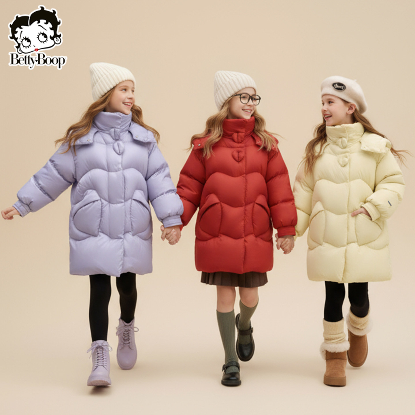 【拜年服系列】贝蒂白鸭绒三防羽绒服2025年冬女大童儿童红色外套