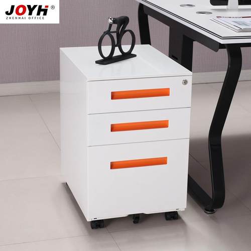 办公活动柜铁皮桌下柜储物柜移动矮柜杂物柜子文件挂捞柜带万向轮