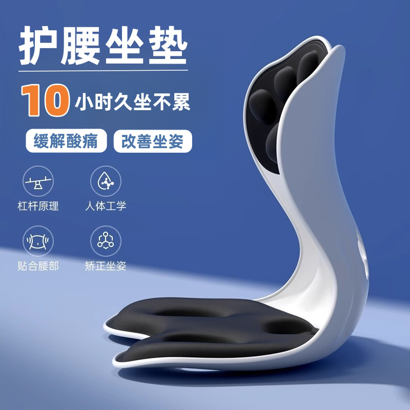 德国护腰坐垫人体工学坐姿椅座椅脊椎腰托靠垫一体办公室久坐神器