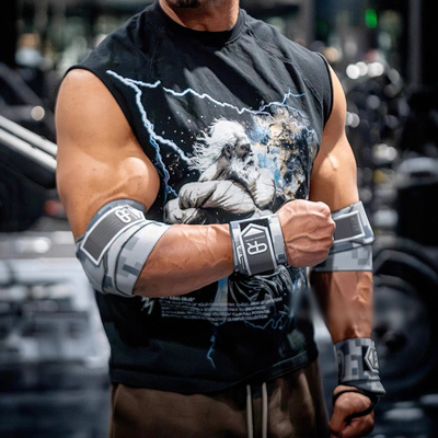 PR轮子哥护腕男力量举训练卧推健身举重健美专业防扭伤护肘助力带