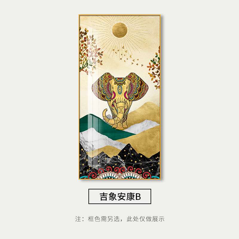 正品太平有象竖版壁画大气欧式玄关装饰画油画现代轻奢走廊过道挂图片