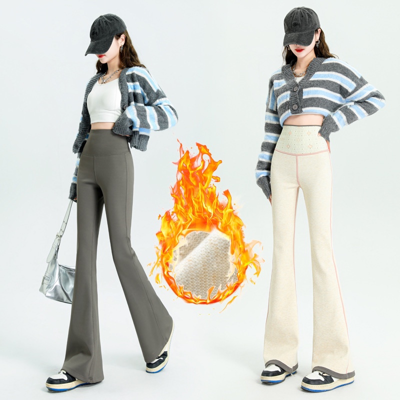 500克左右微喇加绒高腰秋冬显瘦垂感时尚微喇裤