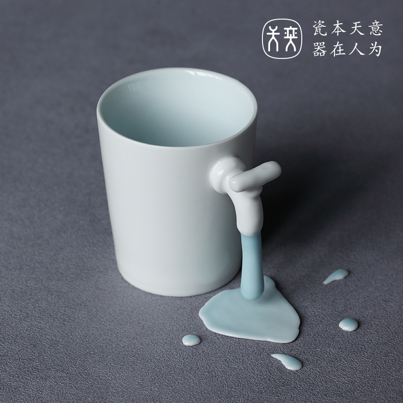 陶瓷手作水龙头设计师马克杯咖啡杯水杯创意个性潮流杯子定制