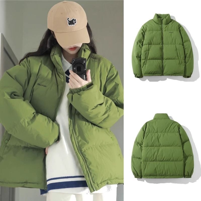 2025冬季东大门绿色潮牌面包加厚棉服女短款韩版宽松男女情侣外套,女装/女士精品,棉衣/棉服,淘宝优惠券,粉丝福利购,淘宝优惠卷