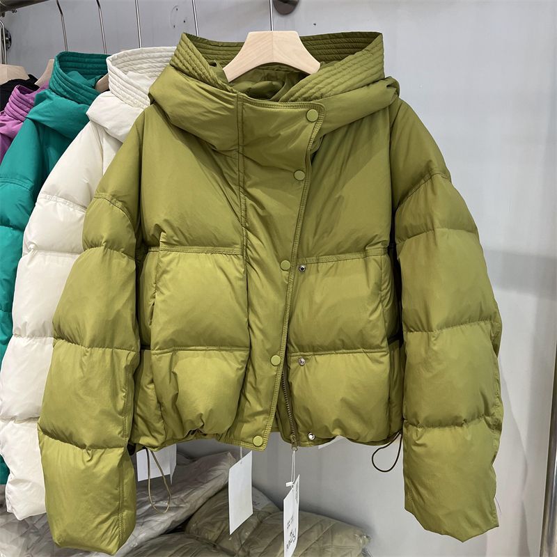 欧货短款棉服女2025年冬季新款宽松连帽加厚保暖设计感外套潮流