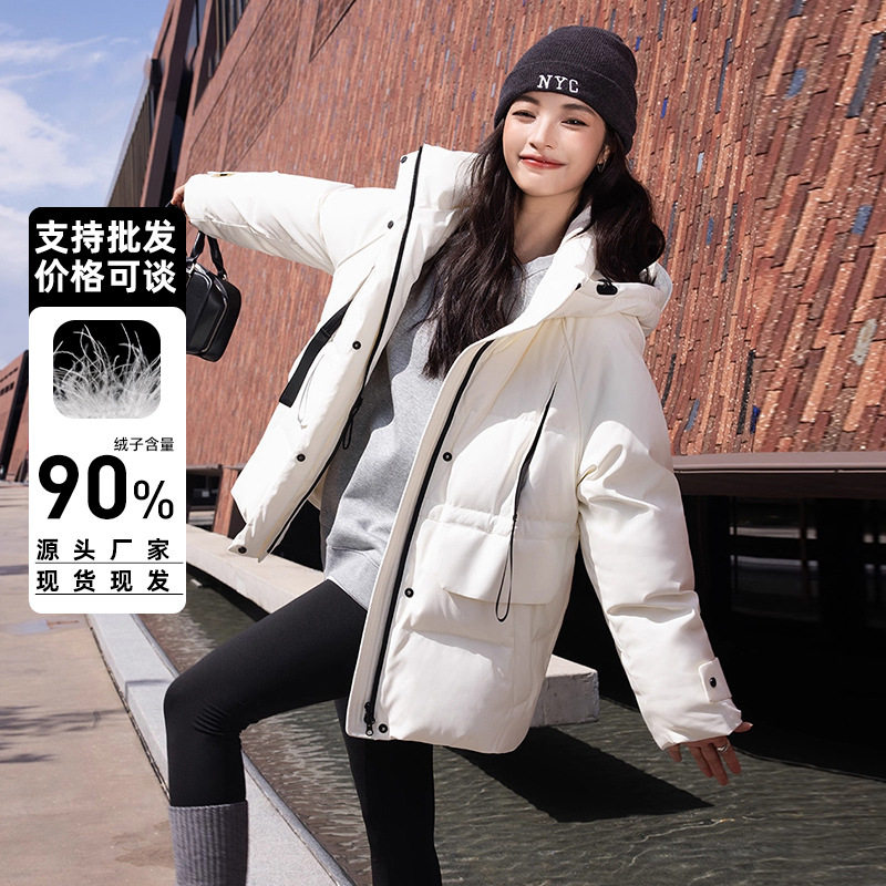90鸭绒2025秋冬季新款羽绒连衣裙