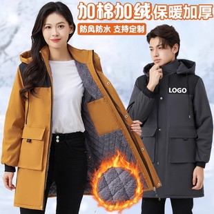 新款时尚罩衣加绒加厚大人家用防水围裙冬装加棉保暖外穿工作服女