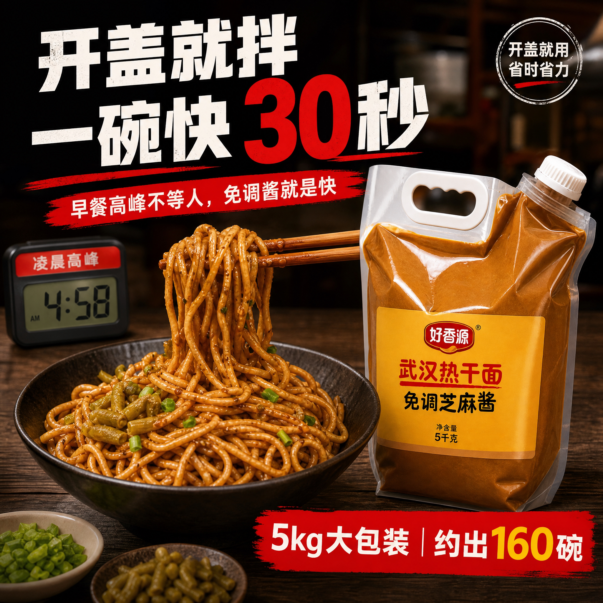 热干面酱专用拌面不坨武汉正宗10斤装商用餐饮凉面拌面专用酱