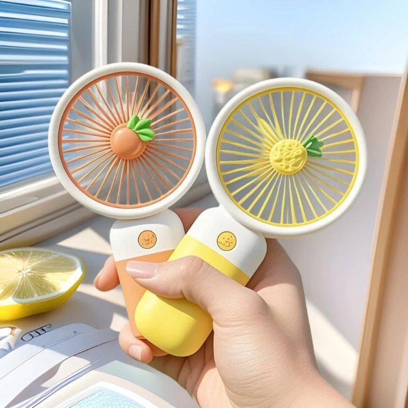 水果迷你风扇卡通带底座手持创意充电迷你清新小便携式小风扇USB