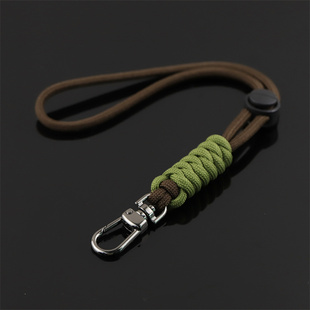 情侣多巴胺拼色编织钥匙扣包包挂件收纳弹簧扣头水杯手机防丢挂绳